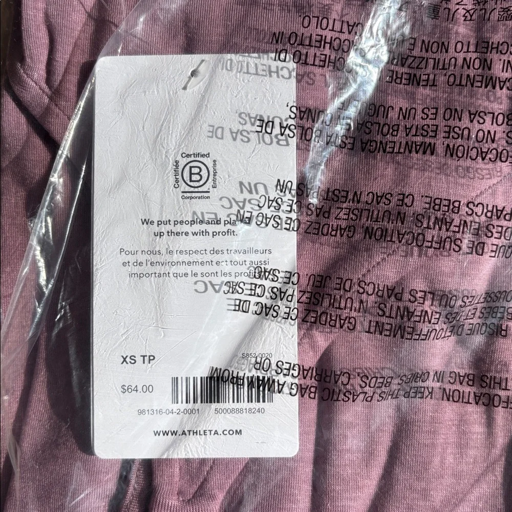 Athleta Nighttime Bliss Mauve Purple Sleep Romper Pajamas Adult XS - Picture 3 of 4